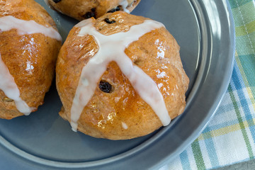 Authentic homemade hot cross buns from the home kitchen.
