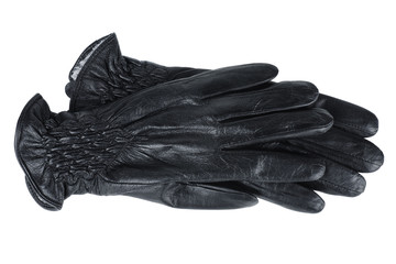 Black female leather gloves