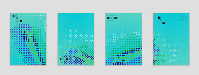 Geometric halftone gradient texture cover banner template