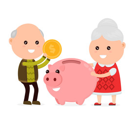 Old happy cute grandfather man 