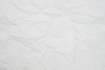 Crumpled white paper background texture