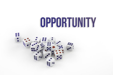 Abstract illustrations of shape, conceptual background. Pattern, number, white, loss & dice.