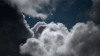 Obraz na płótnie Canvas Cloudy night with stars
