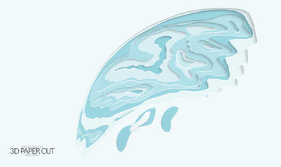 Abstract banner template with 3D paper cut art