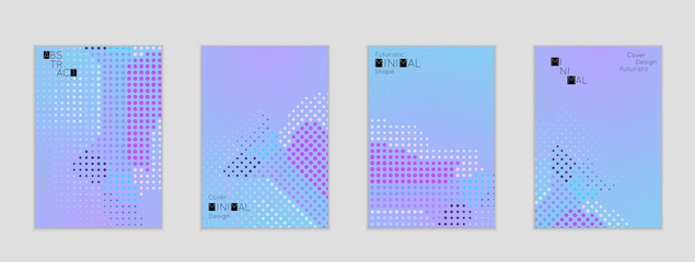 Geometric halftone gradient texture cover banner template