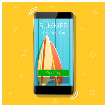 Summer is calling you, season concept background , vector , illustration