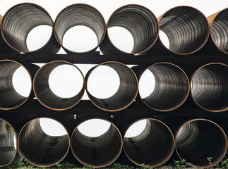Stack of steel pipes