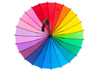 multicolored umbrella isolated on white background