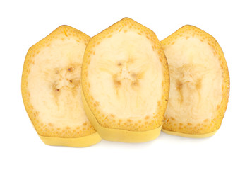 fresh sliced banana isolated on white background. Healthy food