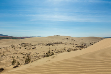 Fototapeta na wymiar White sand dune in Mui Ne, Vietnam, Popular tourist attraction, Travel