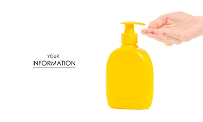 Bottle with soap dispenser female hand pattern