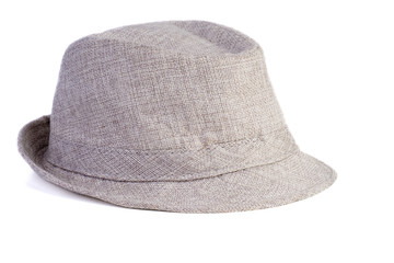  Gray vintage hat isolated on white background