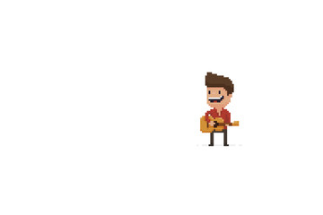 Pixel Art Guitar Player