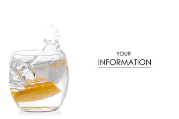 Glass of water with lemon pattern