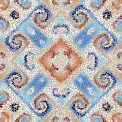 Seamless background pattern. Irregular decorative geometric mosaic art tile pattern from uneven broken pieces.