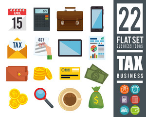 tax day time set icons