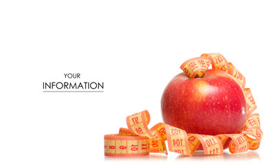 Fototapeta na wymiar Apple centimeter health losing weight pattern