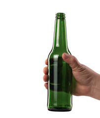 butelka po piwie w ręku
