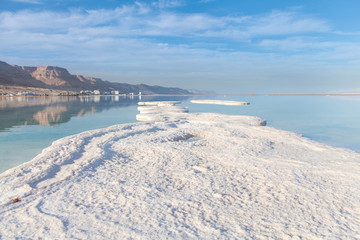 Plakat Dead sea salt shore. Israel. Ein Bokek