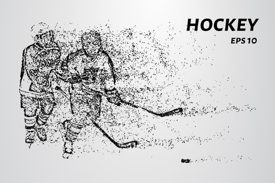 Hockey from the particles. Hockey consists of circles and points. Vector illustration.
