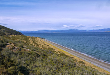 The trail beside the Beagle Channel to the east of Ushuaia patagonia Argentina