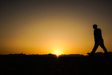 エジプトのリゾート地ダハブの夕陽