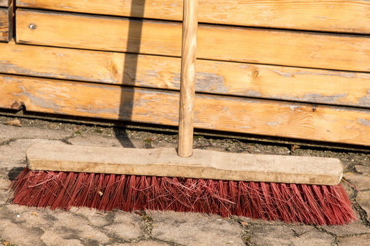 old broom hardly used with wood 