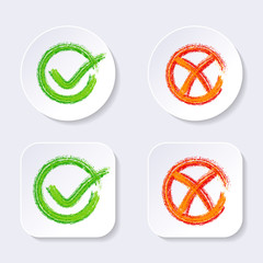 Vector check mark icons on buttons