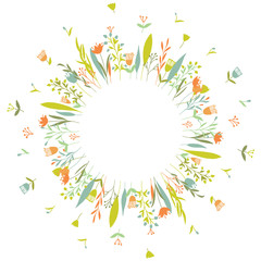 Floral round wreath.