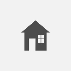Fototapeta premium House flat symbol icon for web in trendy flat style isolated on grey background