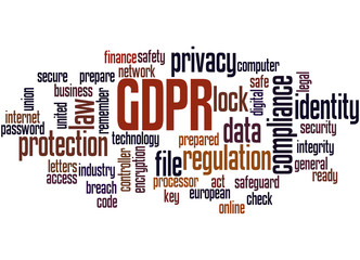 Fototapeta na wymiar General Data Protection Regulation (GDPR) word cloud concept 4