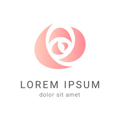Obraz premium rose vector logo design template, minimal petal beauty icon, salon floral abstract sign, vector illustration