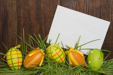 Easter eggs. Funny decoration. Happy Easter