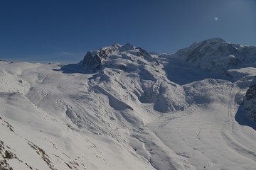 Die Dufourspitze Der Gornergletscher Und