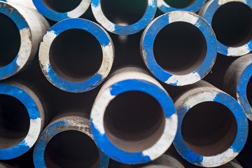 Stacked steels in metal warehouse