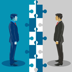 Business unity and cooperation. Business concept vector illustration