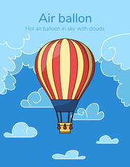Fototapeta premium Flat hot air balloon