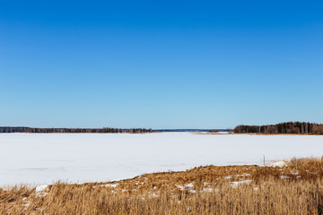 Winter landscape in sunny weather