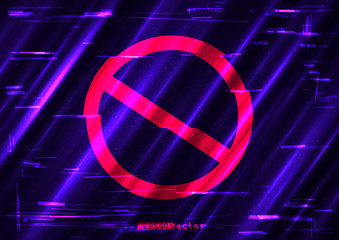 glitch forbid ban sign symbol template