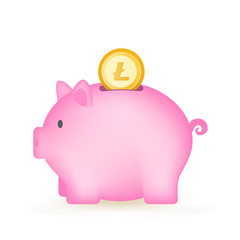 Litecoin Cryptocurrency Coin Piggy Bank Savings