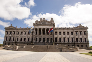 Fototapeta na wymiar Neoclassical style legislative building in Montevideo