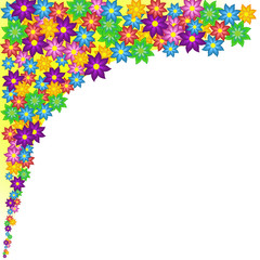 Wave of bright colored stylized flowers