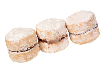 Sandwich cookies with powdered sugar