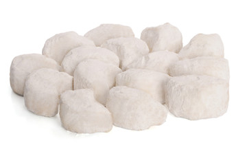 Moon shape cookies with powdered sugar