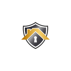 Abstract house shield logo design element
