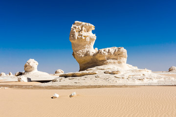 The White Desert at Farafra in the Sahara of Egypt.