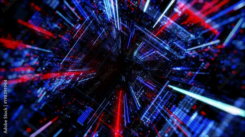 Poster abstract digital abstract virtual city. scanning city for hackers attack concept. software developer