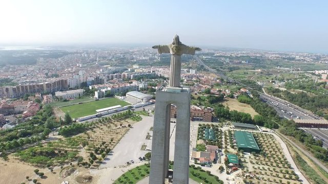 Aerial of Christ the King sculpture