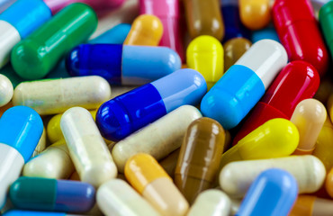 colorful pills medicine & antibiotics /tablets medicine