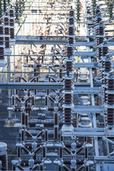 Lots of electricity isolators at a power distribution point